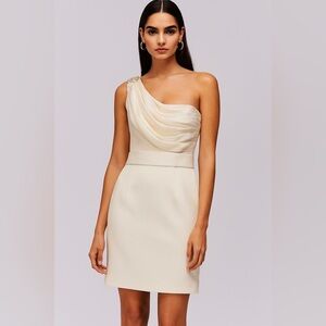 Marchesa Notte Asymmetrical Silk Dress Size 6